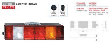 YP-127SR ЛІХТАР ЗАДНІЙ ПРАВИЙ 6-СЕКЦІЙ РИФЛЕНИЙ З AMP РОЗ'ЄМОМ ACTROS ( СКЛО НА5 ТОЧОК) 0015406370 YP-127SR фото